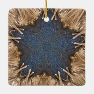 Ornement En Céramique Blue Kaleidoscope Star Wicker Arrière - plan