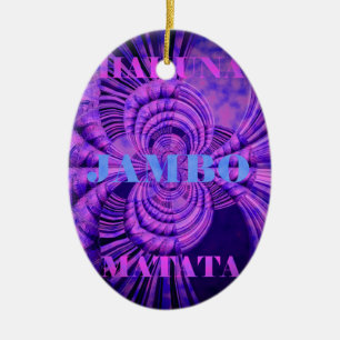 Ornement En Céramique Blue Sky Hakuna Matata Kenya Giraffe Tissé Art C