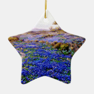 Ornement En Céramique Bluebonnets à Twilight, au nord de San Antonio