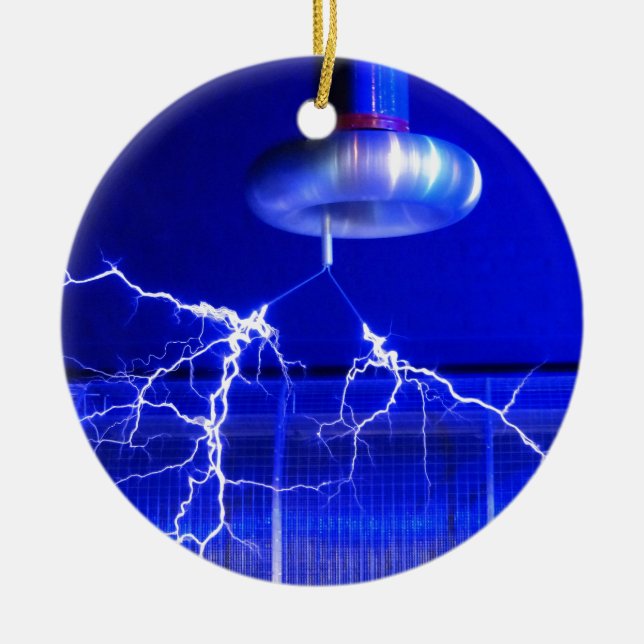 Ornement En Céramique Bobine de Tesla instantanée… (Devant)
