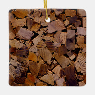 Ornement En Céramique Bois de chauffage rustique cabine bois  écorce mot