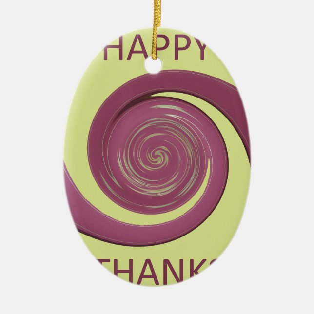 Ornement En Céramique Bon thanksgiving Golden Jaune tourbillon design.pn (Devant)