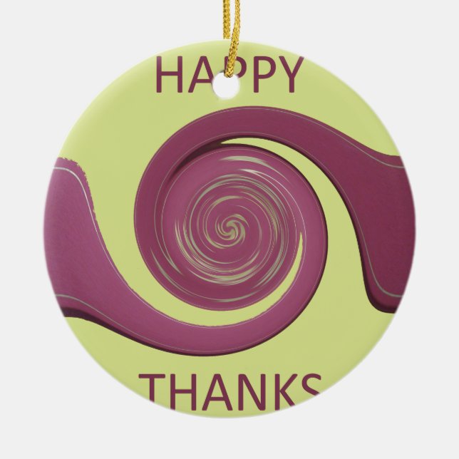 Ornement En Céramique Bon thanksgiving Golden Jaune tourbillon design.pn (Devant)