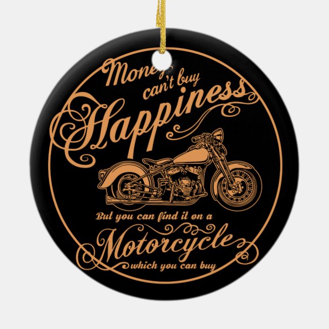 Ornement En Céramique Bonheur - moto (Dos)