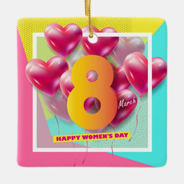 Ornement En Céramique Bonne journée des femmes ! Fête internationale du  (Devant)