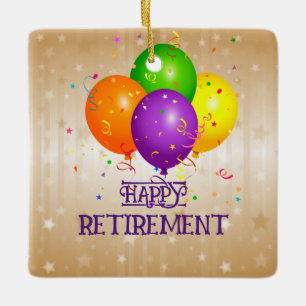 Ornement En Céramique BONNE RETRAITE...Faisons la fête !