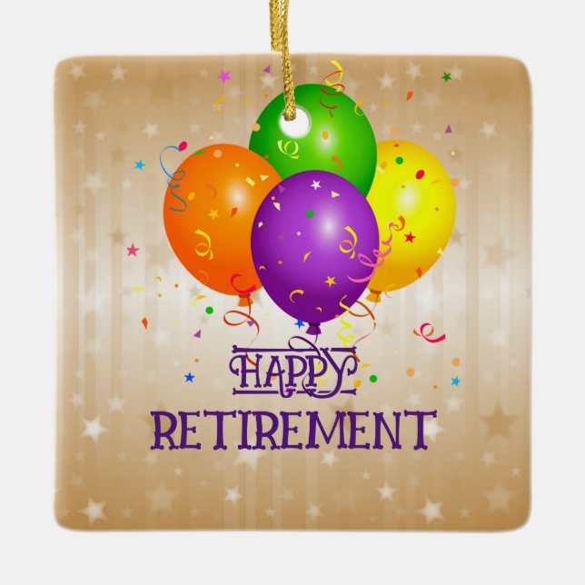 Ornement En Céramique BONNE RETRAITE...Faisons la fête ! (Devant)