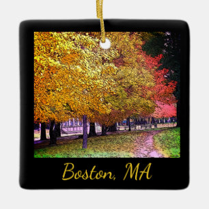 Ornement En Céramique Boston, Massachusetts Fall Foliing