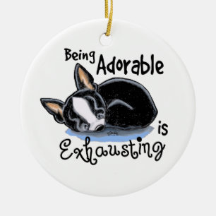 Ornement En Céramique Boston Terrier étant adorable
