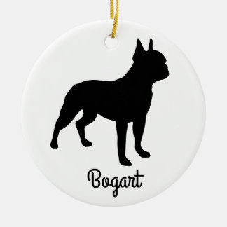 Ornement en céramique Boston Terrier Silhouette
