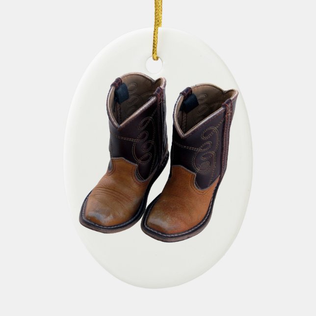 Ornement En Céramique Bottes de cowboy (Devant)