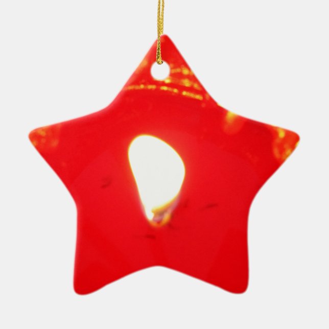 Ornement En Céramique Bougie rouge, flamme, Bougie, Amour de Noël (Devant)