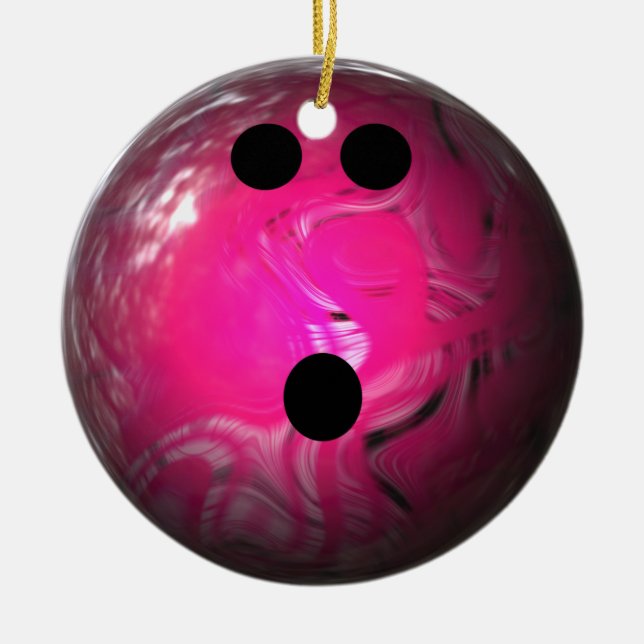 Ornement En Céramique Boule de bowling rose de remous (Devant)