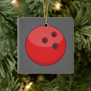 Ornement En Céramique Boule rouge de Bowling
