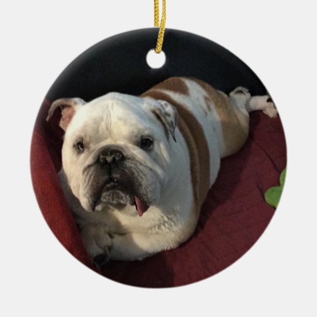 Ornement En Céramique Bouledogue anglais (Devant)