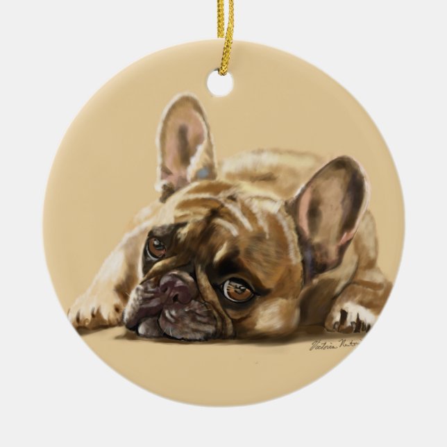 Ornement En Céramique Bouledogue français (Devant)