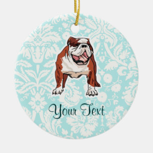 Ornement En Céramique Bouledogue ; Mignon