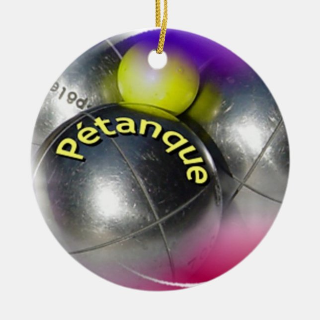 Ornement En Céramique Boules d'acier moderne Design Petanque (Devant)