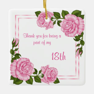 Ornement En Céramique Bouquets d'angle rose joli pour 18 ans
