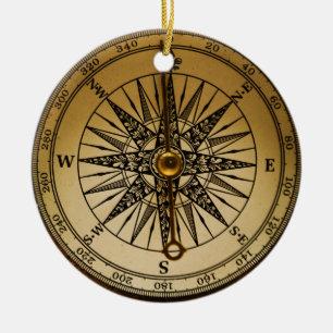 Ornement En Céramique Boussole en laiton vieux nostalgique Steampunk