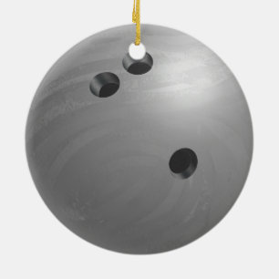 Ornement En Céramique Bowling Ball Grey
