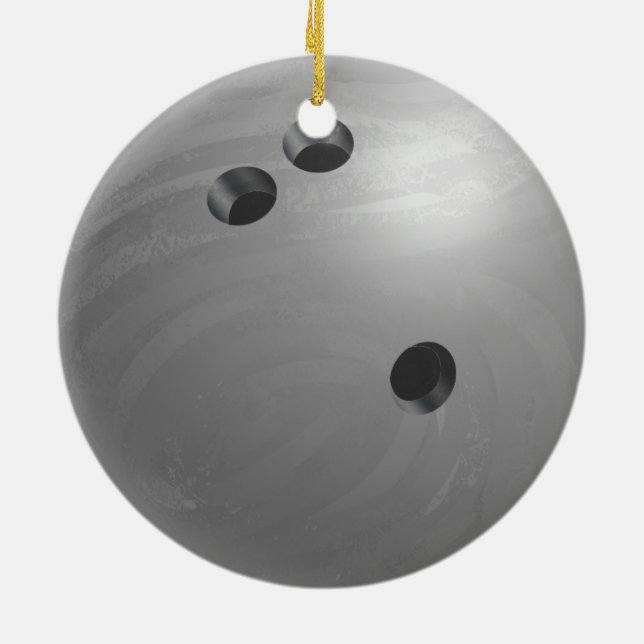 Ornement En Céramique Bowling Ball Grey (Dos)