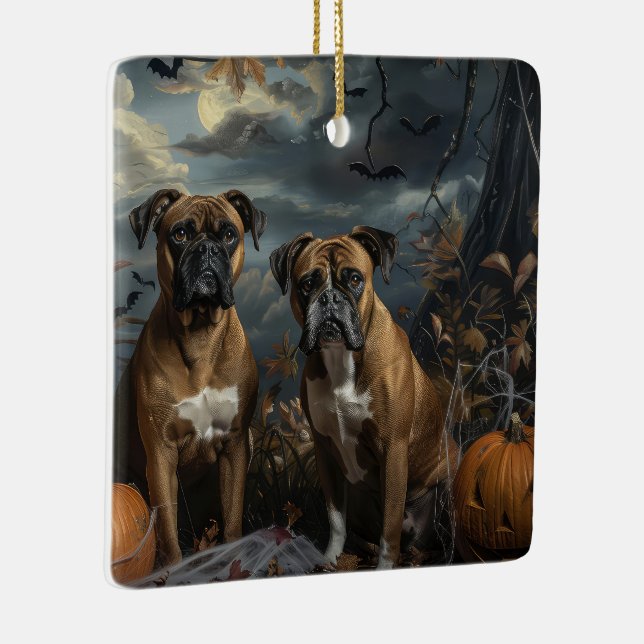 Ornement En Céramique Boxer Halloween Night Doggy Délice (Droite)