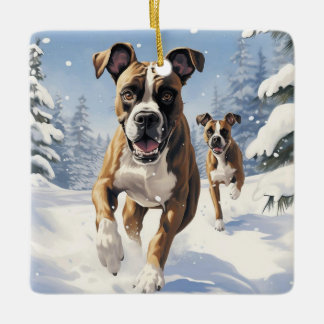 Ornement En Céramique Boxer noël, cadeau mémorial pour chien, cadeau amo