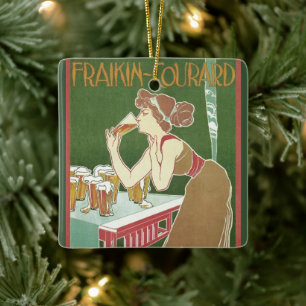 Ornement En Céramique Brasserie Art Nouveau vintage Fraikin-Courard