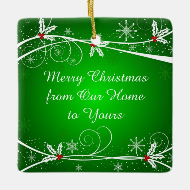 Ornement En Céramique Brillantes brunes vertes rouges et blanches brunes (Devant)