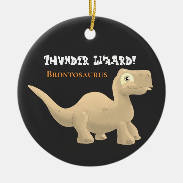 Ornement en céramique Brontosaurus et T-Rex (Devant)