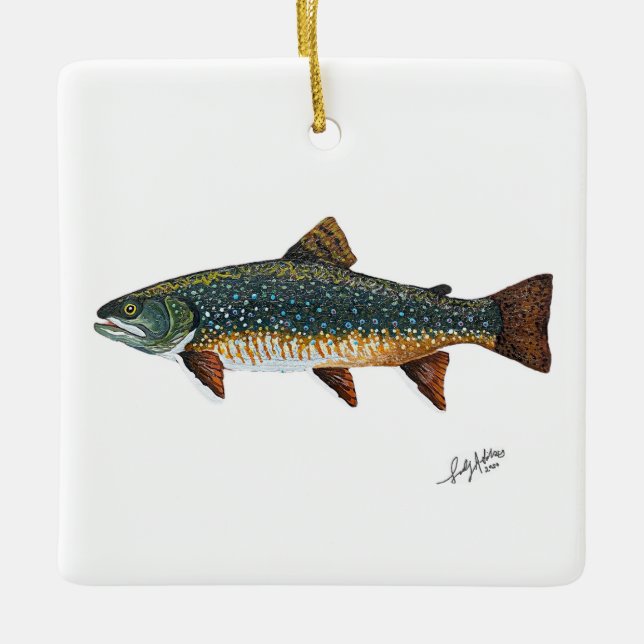 Ornement En Céramique Brook Trout (Devant)