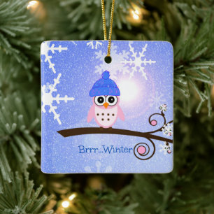 Ornement En Céramique Brr...Winter, M. Hoot Owl,