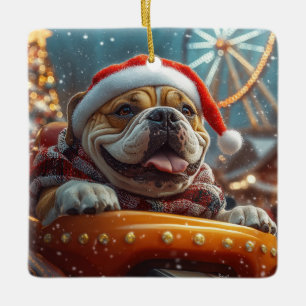 Ornement En Céramique Bullmastiff Dog Roller Dessous de verre Noël