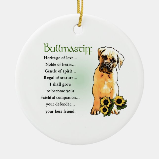Ornement En Céramique Bullmastiff patrimoine des cadeaux d'amour (Devant)
