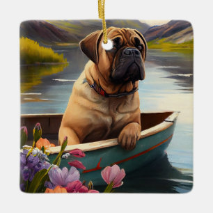 Ornement En Céramique Bullmastiff sur une pagaie : une aventure Pittores