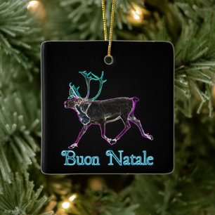 Ornement En Céramique Buon Natale - Caribou électrique