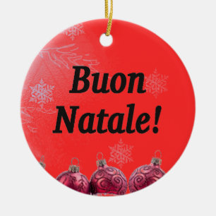 Ornement En Céramique Buon Natale ! Joyeux Noël en italien bf