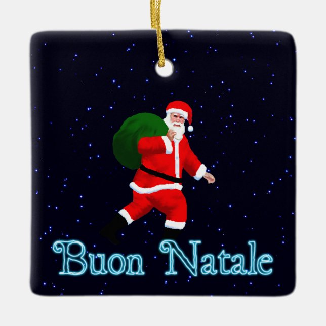 Ornement En Céramique Buon Natale - Père Noël (Devant)