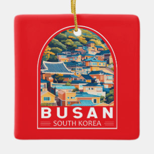 Ornement En Céramique Busan Corée du Sud Voyage Emblem