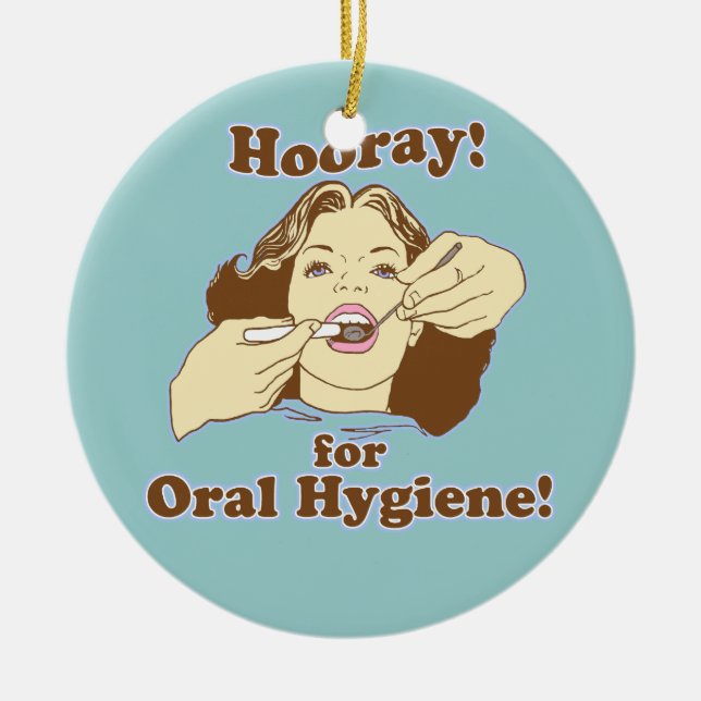 Ornement En Céramique CAD drôle d'hygiéniste dentaire de dentiste (Devant)