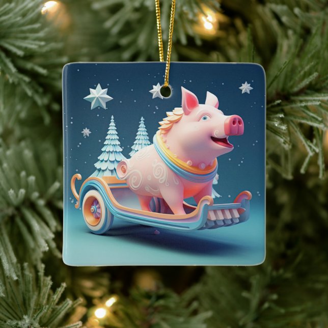 Ornement En Céramique Cadeau Amoureux des animaux, Cadeau d'amateur de f (Arbre)