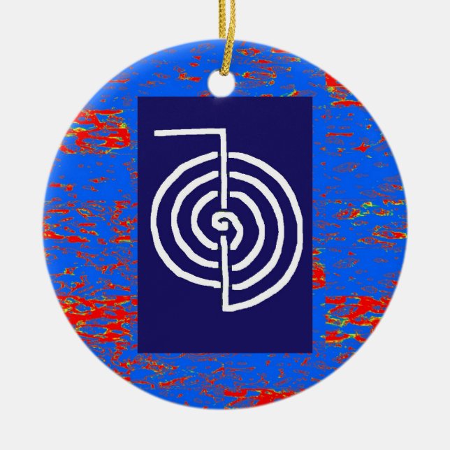 Ornement En Céramique Cadeau curatif de base de MODÈLE de symbole de (Devant)