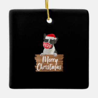 Ornement En Céramique Cadeau de chien de Noël pour femmes Boston Terrier