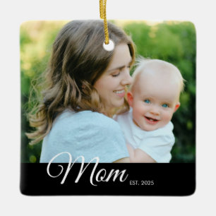 Ornement En Céramique Cadeau de fête des mères Magnet Mom Established Ph