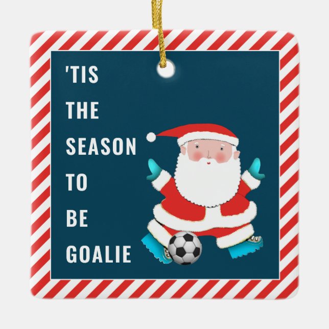 Ornement En Céramique Cadeau de gardien de football (Devant)