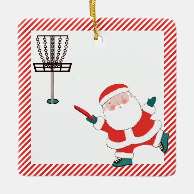 Ornement En Céramique Cadeau de golf sur disque personnalisé (Devant)