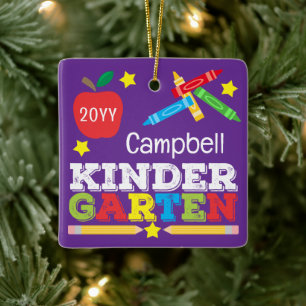 Ornement En Céramique Cadeau de maternelle couleur bleue photo colorée d