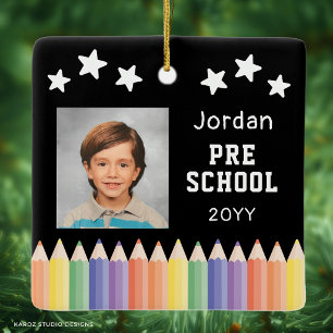 Ornement En Céramique Cadeau de maternelle personnalisé avec photo color