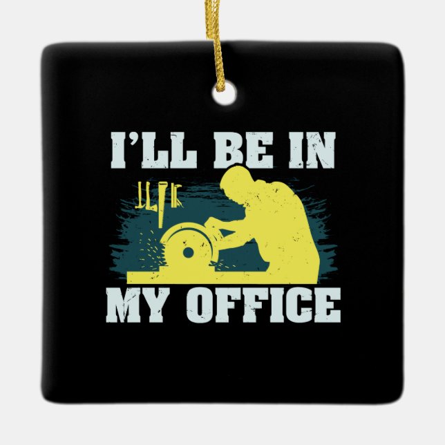 Ornement En Céramique Cadeau de menuiserie (Devant)